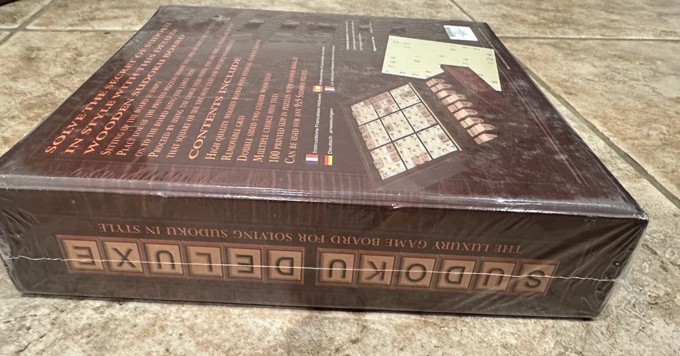 SUDOKU DELUXE Luxury Wooden Game Board Puzzles WOOD TILES Coldwater Creek NEW!  - Image 4 of 4