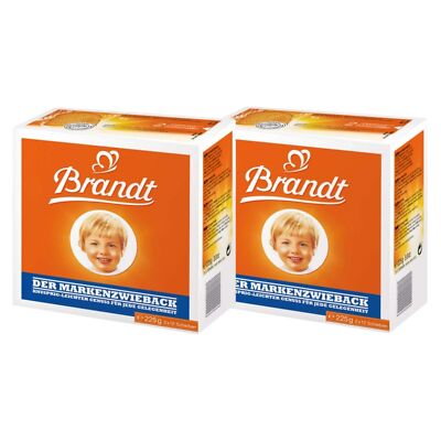 Brandt Zwieback Toast 8 Ounce Pack of 2 Twice Baked Sweet Toast for Snacks