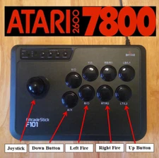 Mayflash Arcade Modded Controller Joystick Atari 7800 & 2600 Mod 2600+ & 7800+