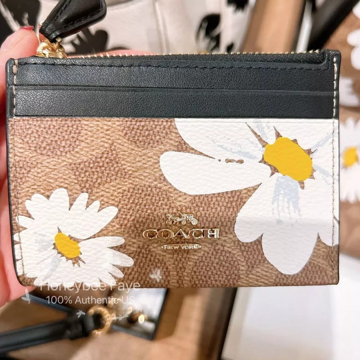 NWT Coach Mini Skinny Id Case With Checkerboard/Floral/Star NWT Coach Mini Skinny Id Case With Checkerboard/Floral/Star