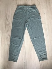 Cosy Knit Lounge Trousers And Lace Trim. In Clover Green. Size S. By ModernSoul.