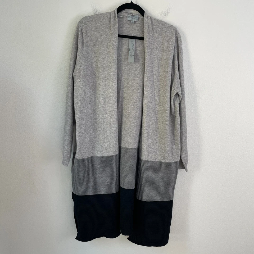 NUEVO $98 Joseph A Woman Plus 1X Cárdigan Abierto Largo Medio Suéter Gris Tejido Foto 4 de 4