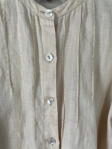 David Dart 100% Linen Shirt Top Tunic Light Peach SZ S - Picture 5 of 16