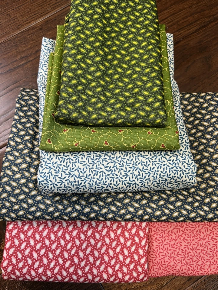 Telas Blue Hill-Granada-Vintage 1800-1850-Paquete de más de 4 yardas en total-Hojas Foto 2 de 4