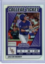 2022 Panini Elite Extra Edition College Tickets Optic Holo Prizm Jacob Berry #7
