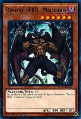 Yugioh - Destiny Hero Cards - Dunker Dasher Malicious Master