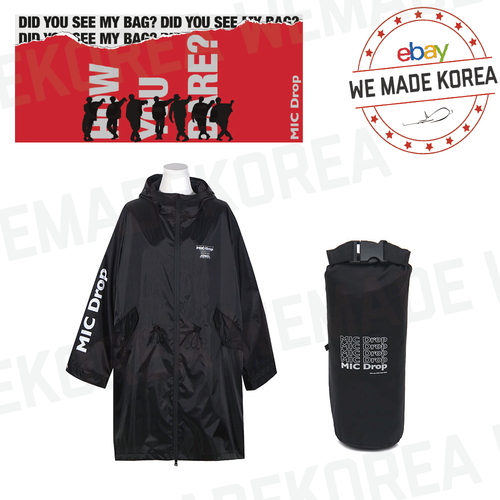 BTS MIC DROP Black Raincoat \u0026 Pouch One 