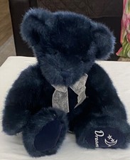 VTG Plush Teddy Bear Russ Berrie Midnight Blue Bow Dreams Sitting up 12  