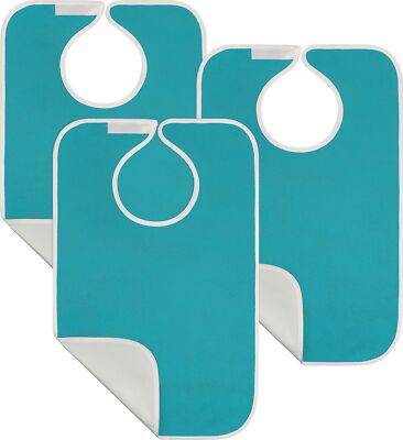 Adult Bibs Set of 3 Premium Quality Terry Cloth Reusable & Washable Utopia Towel