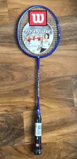 Wilson Badminton Titanium Power Racket  & Matching Case New Blue Graphite 90g