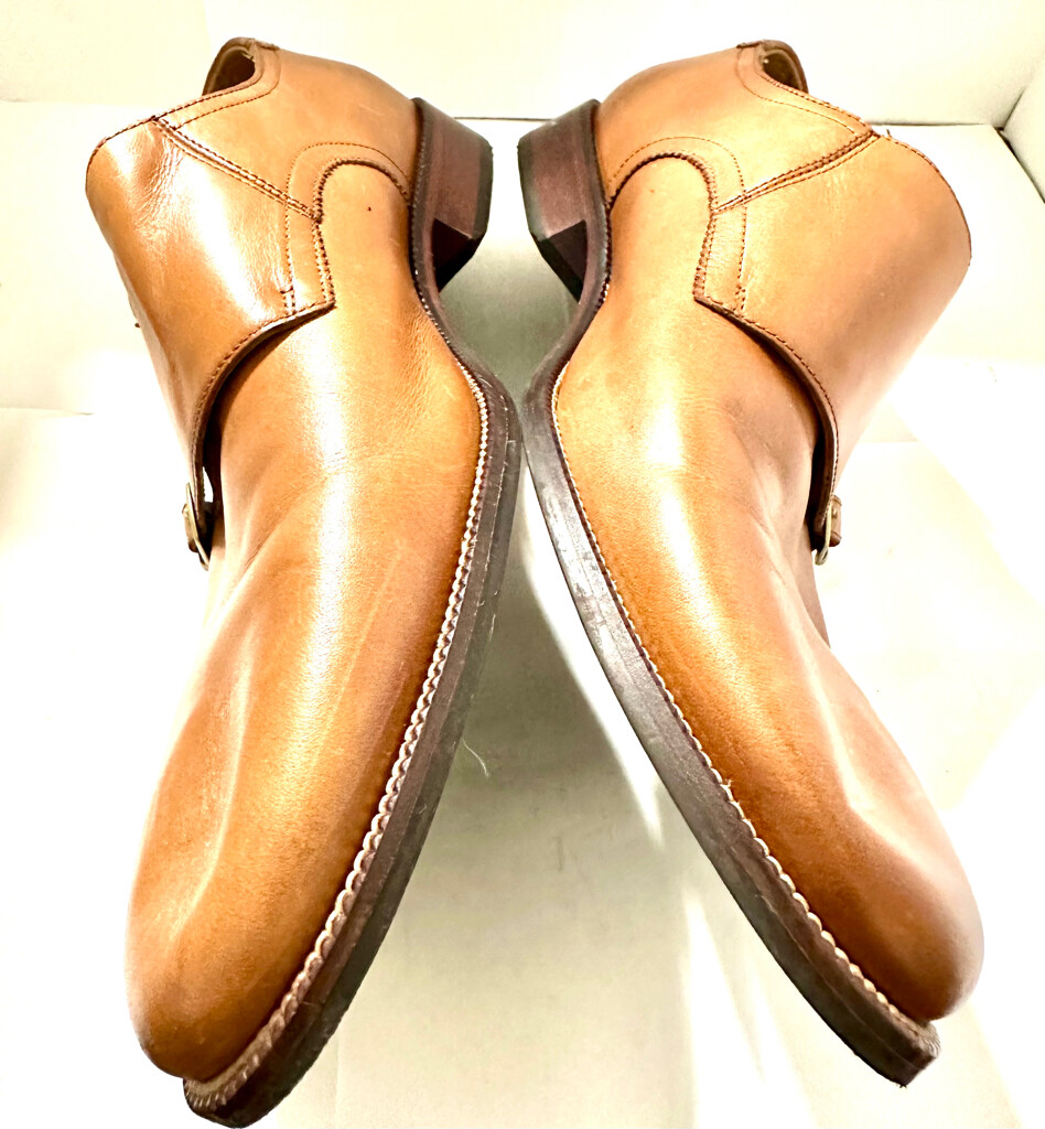 Cole Haan Mens Shoes Benton Tan Leather Double Strap Dress 