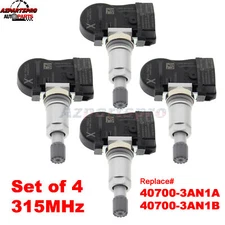 Set of (4) TPMS TIRE PRESSURE SENSOR 40700-3AN1A 40700-3AN1B for Nissan 315MHz