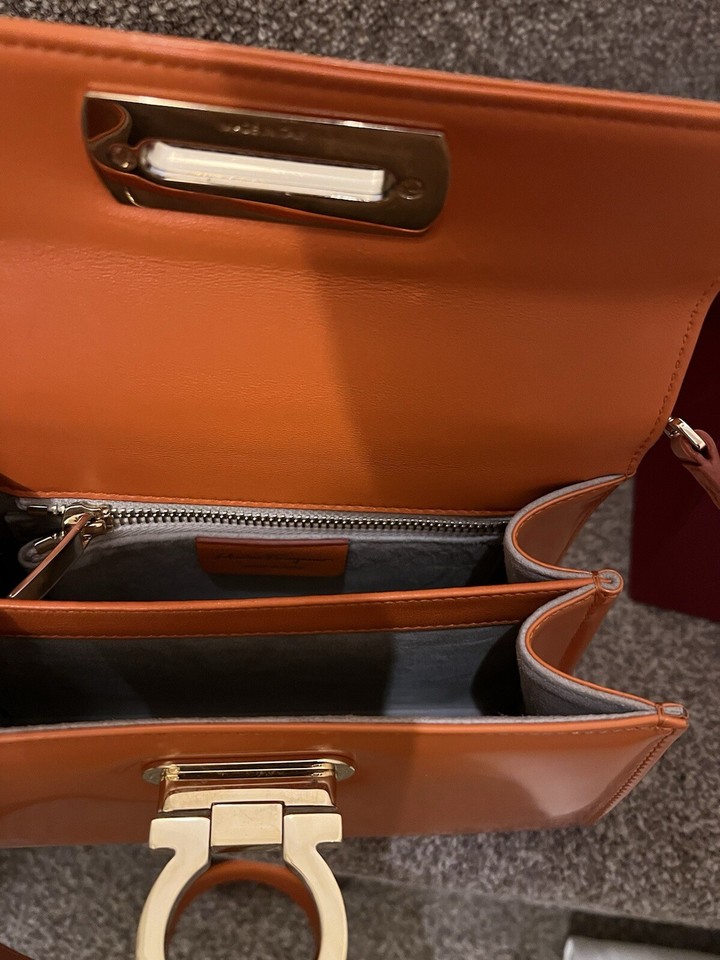 Salvatore Ferragamo Creation Top Handle Bag Volcano Orange Used