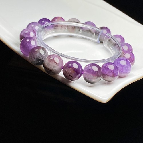 12.7mm Natural Auralite 23 Titanium Crystal Quartz Beads Bracelet - Picture 4 of 6
