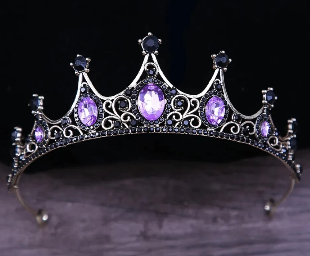 Goth Vintage Champagne Purple Tiara Crown vampire gothic  display picture 2