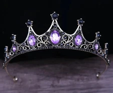 Goth Vintage Champagne Purple Tiara Crown vampire gothic cosplay halloween black