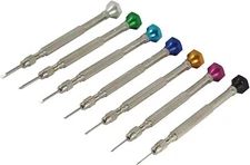 7pc Mini Reversible Screwdriver Set 0.6mm - 1.6mm Flat Head Small Screwdrivers 