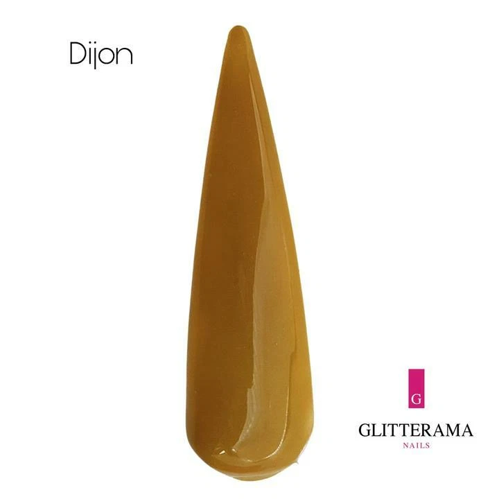 DIJON Coloured Acrylic Powder Glitterama Nails Yellow Mustard 5g Pot
