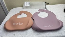 Moonkie Baby Silicone Bib Easy Wash Lot Of 2