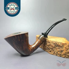 Bruno Nuttens Hand Made XL Smooth Calabash w/ Horn Estate Briar Pipe, Unsmoked