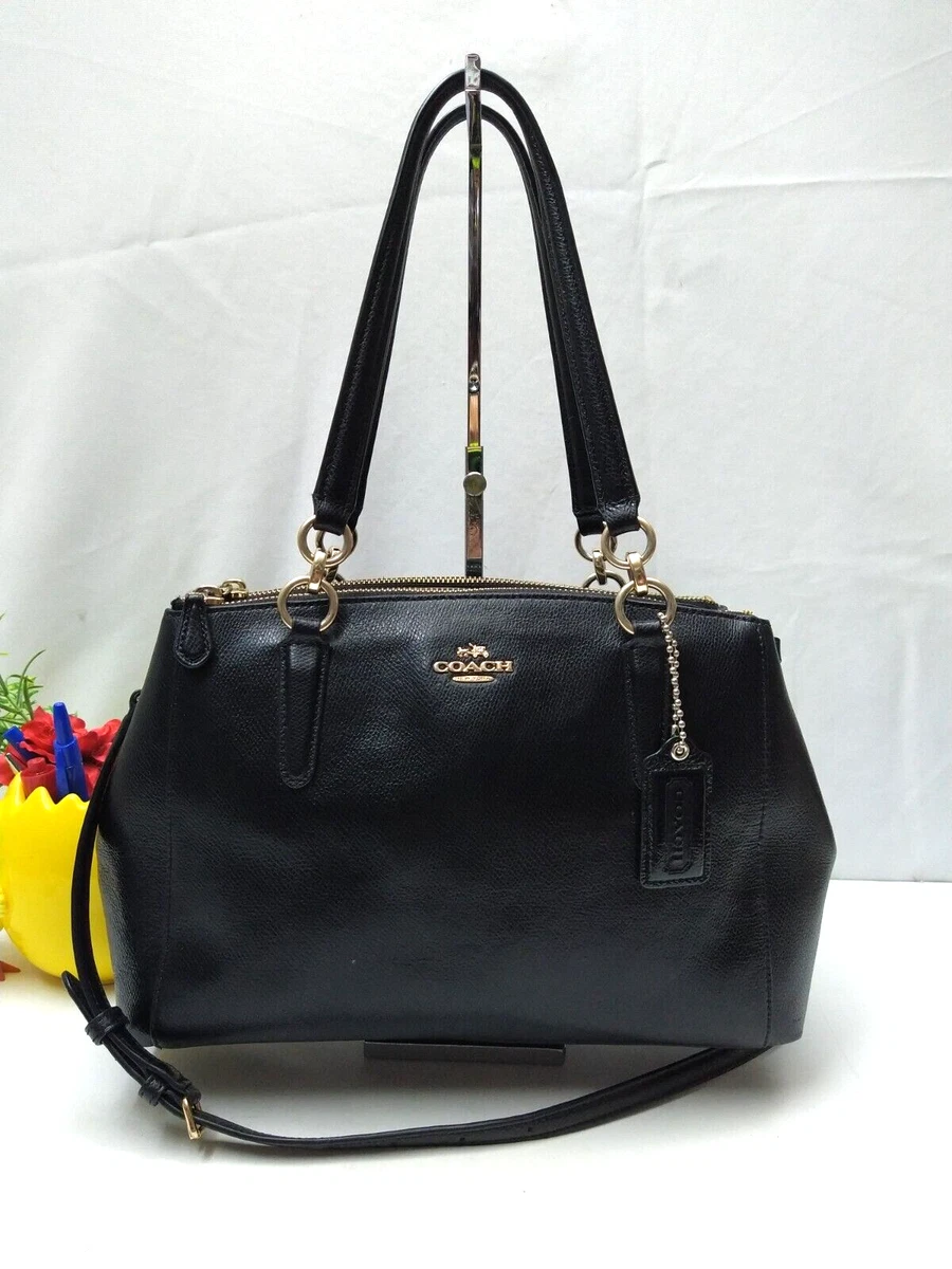 Coach Crossgrain Leather Pouch Bag Black