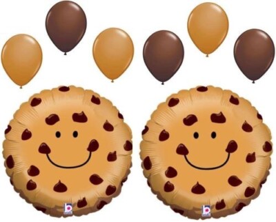 Chocolate Chip Cookie 8 Piece Balloon Bouquet Birthday Party Decoration Supplies
