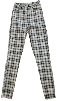 HT Denim, Hot Topic Black White Plaid Ultra High Rise Pants