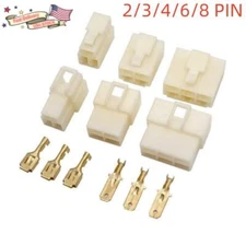 2-8Pin Automotive Electrical Male Female Cable Terminal Plug Wire Connector 6.3