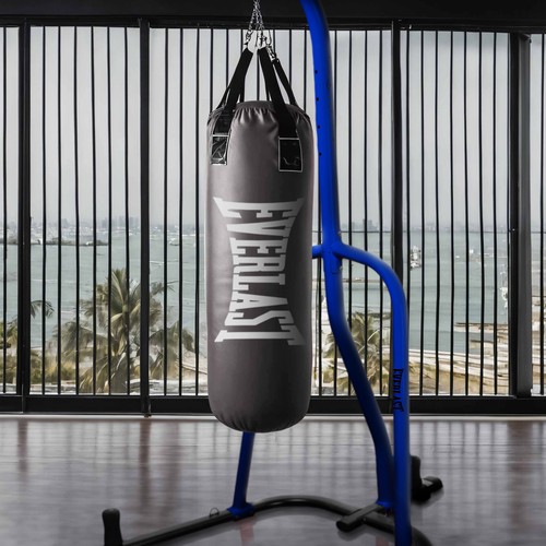 Everlast Single Station Powder Coated Steel 100 Pound Punching Bag Stand, Blue - Picture 4 of 8