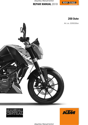 KTM MOTORRAD 2018 - 200 DUKE - WERKSTATT SERVICEHANDBUCH - NACHDRUCK
