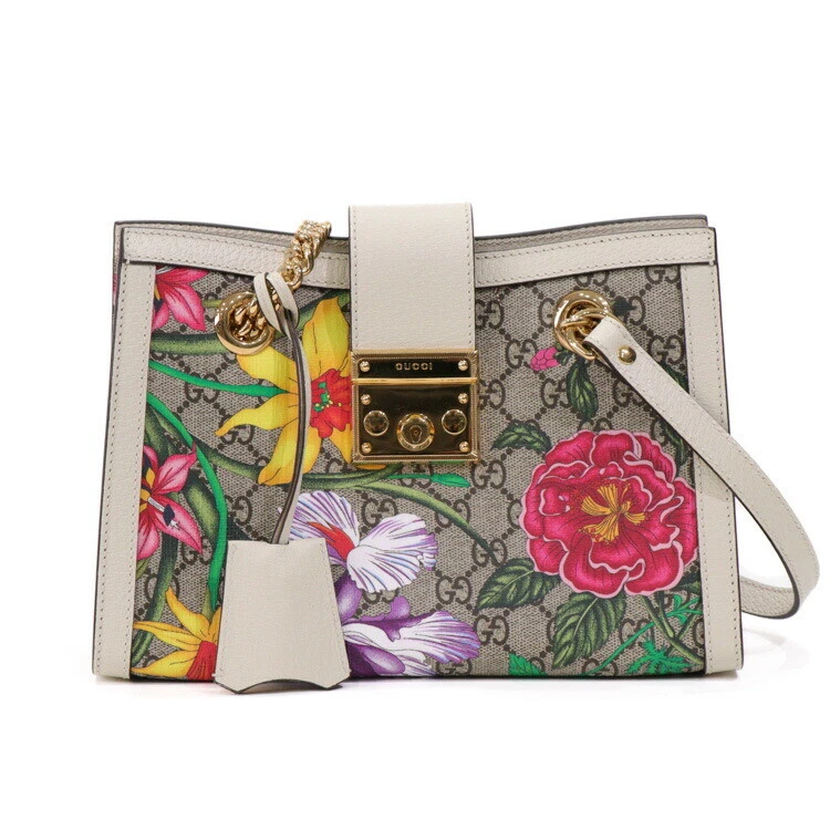 Gucci Forer Cadenas Gg petit sac à bandoulière pour femme 498156 toile suprême dorée moi