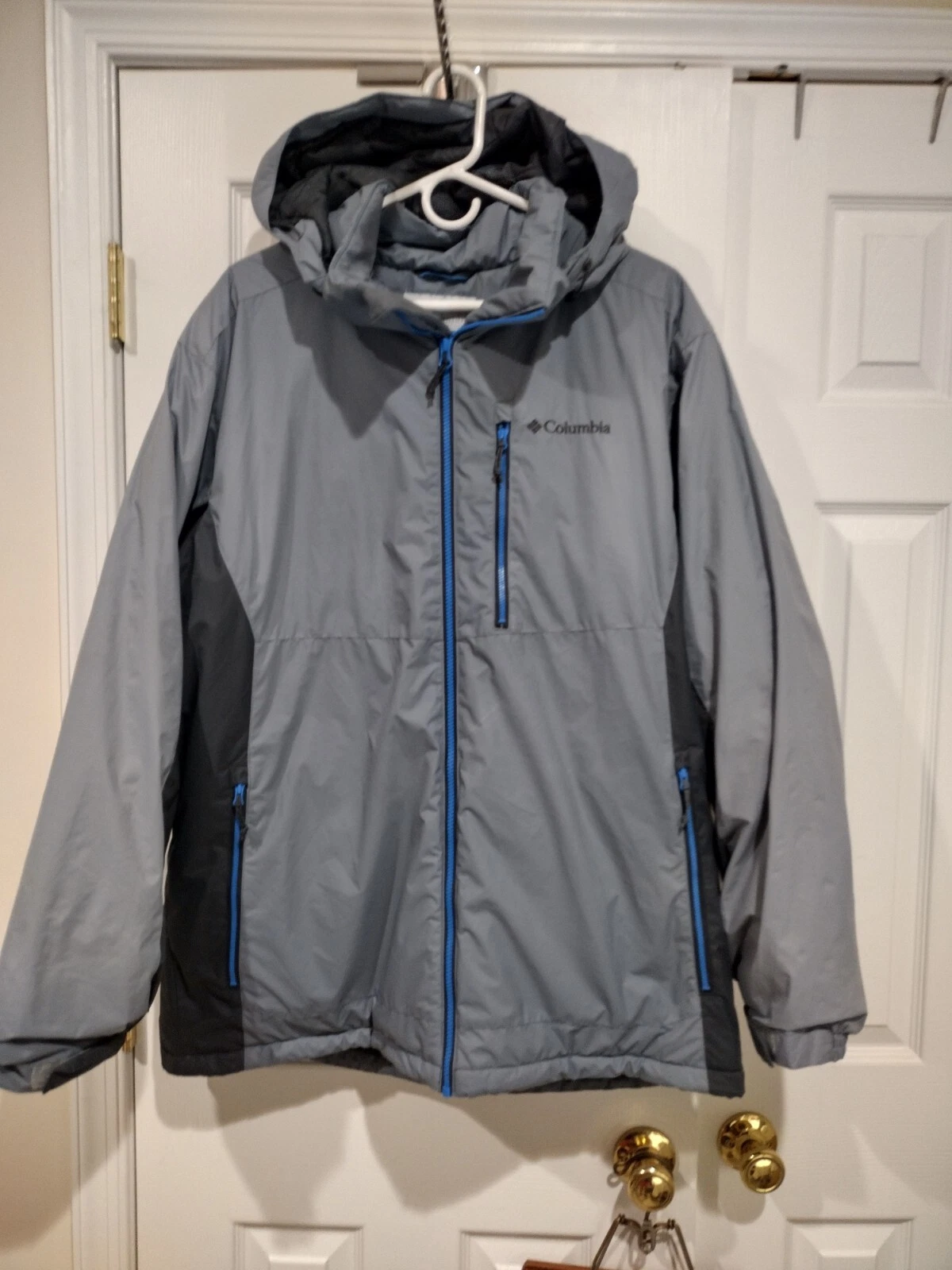 Columbia Waterproof Insulated Quilt Rain Winter Hooded Full Zip Jacket Size L