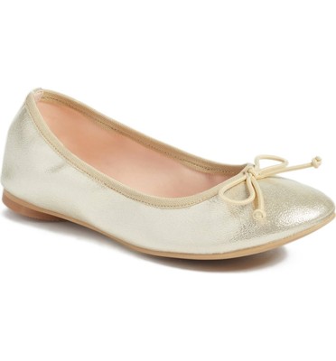kids gold ballet flats