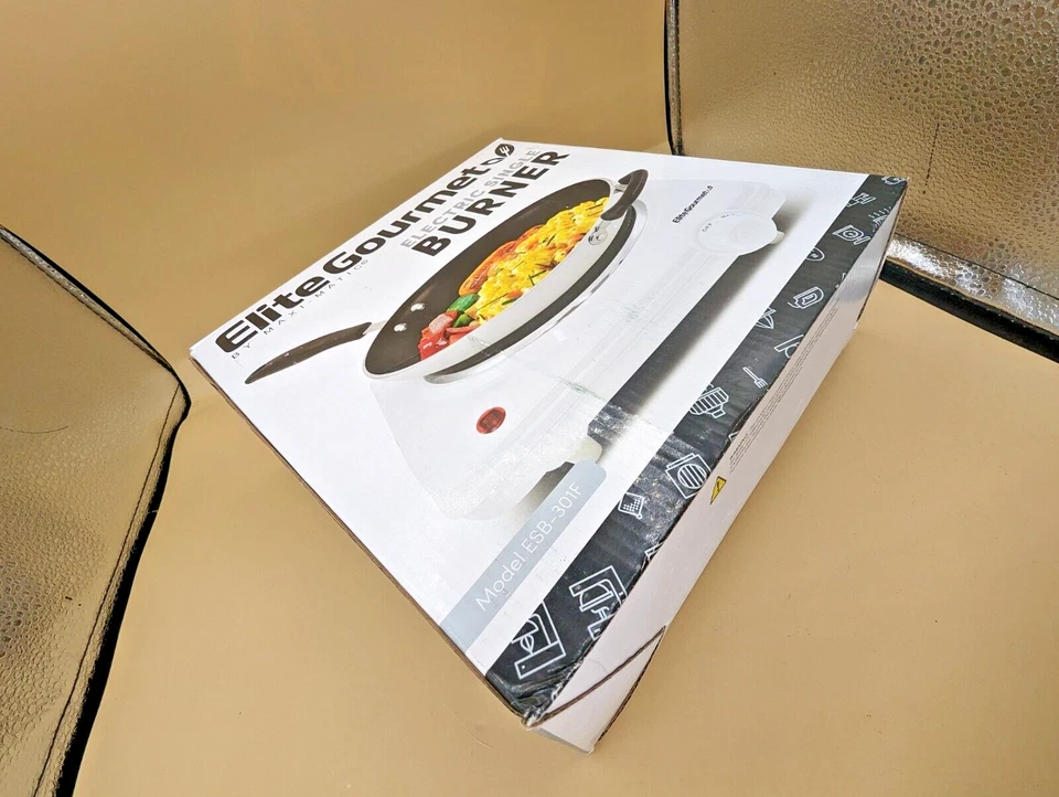 Quemador Eléctrico Único Elite Cuisine Blanco Temperatura Ajustable ESB-301F NUEVO Foto 3 de 4