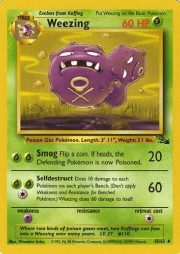 1995 weezing pokemon card value [1st Edition] #6 Prices | Japanese Holon Research Common Retreat cost 110 Pokemon Card Weezing Old