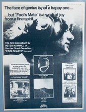 VAN DER GRAAF GENERATOR PETER HAMMILL 1971 UK POSTER ADVERT FOOL'S MATE Genesis