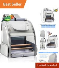 Bird Carrier Backpack Travel Cage for Small Birds with Tray and Perches