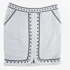 Dolan Left Coast White Textured Embroidered Mini Skirt Size Small Pockets Lined