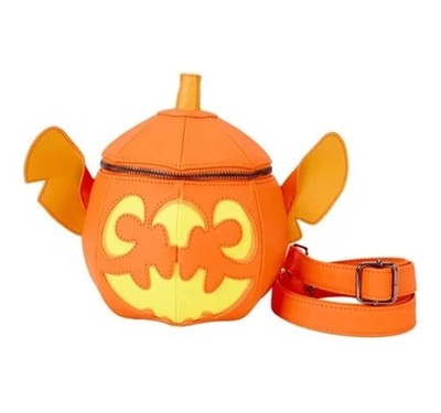 NWT Loungefly Disney Stitch Figural Pumpkin Glow In The Dark Crossbody Bag NEW
