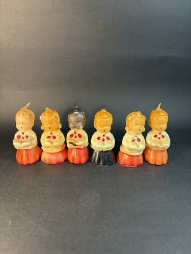 Vintage Gurley Choir Candles 3” Lot of 6 Boys & Girls 1950s USA