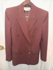 Gabriella Hearst Burgundy Blazer, Gold Button Size 40