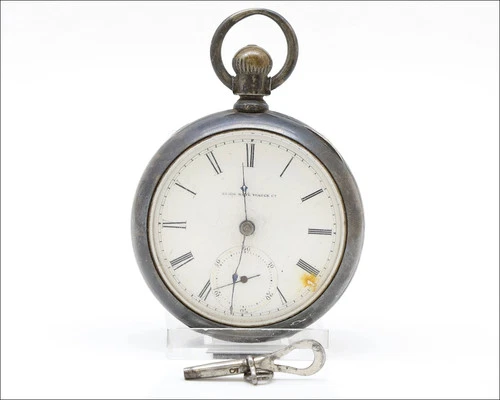 Antique c. 1881 Elgin Grade 7 15s 7j Key Wind Pocket Watch Silver Coin Case