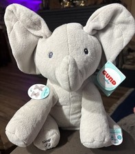 Baby GUND Animated Flappy Elephant Peek a Boo Sings Moves Plush Gray 12"