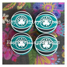 4 Pce BOSTON Basketball Team Silicone Focal Beads DIY Jewelry Pens+ NEW