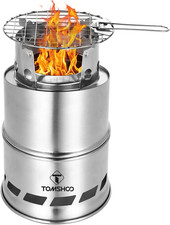 Camping Stove, Portable Folding Windproof Wood Burning Stove Compact Stainless S