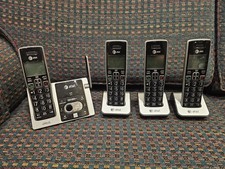  READ DESC AT T CL82413 Cordless Phone System 4 Handset Answering Machine