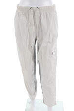 James Perse Unisex Cargo Jogger Pants Beige Button Cotton Size 1