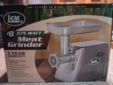 #8 575 Watt Countertop Meat Grinder LEM Products Original Box Paperwork READ