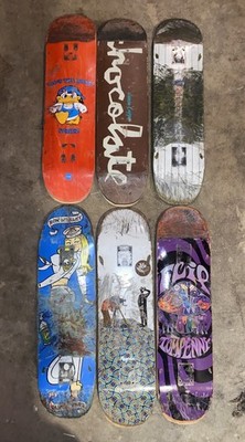 Lot Of 6 Used Skateboard Decks For DIY Art Project wood Recycle (8.0-8.75)