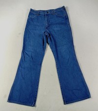Vintage Wrangler No-Fault Jeans Men's Bootcut Blue 33x29 USA 5-Pocket Button Up
